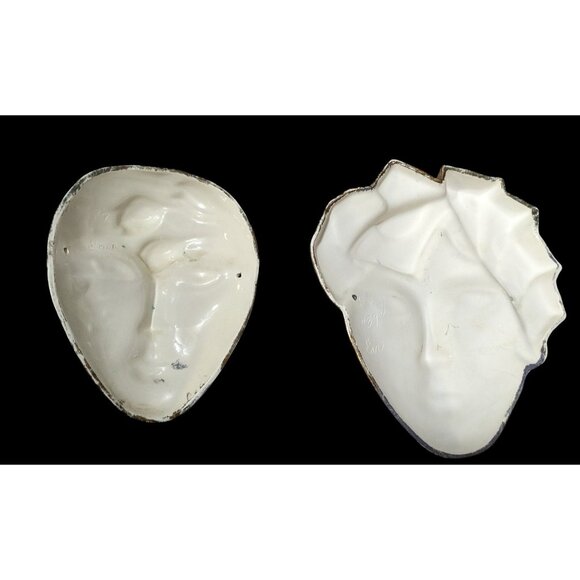 Vintage 80s Gold Masquerade Ceramic Decor Mask Faces - Picture 6 of 12